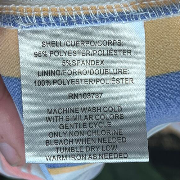 Donna Morgan Striped Fit Flare Dress Size 10 Colorful Sleeveless Summer Party - Picture 7 of 8